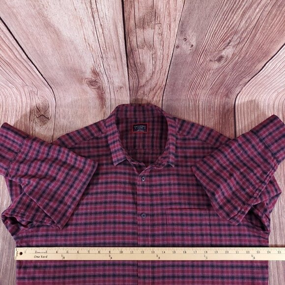UNTUCKit Calder Mens Size XL Red Black Plaid Flannel Long Sleeve Button Up Shirt - Picture 14 of 16